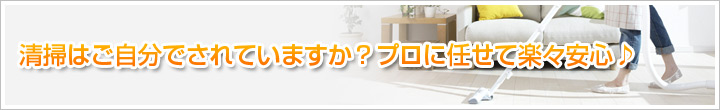 清掃はご自分でされていますか？プロに任せて楽々安心